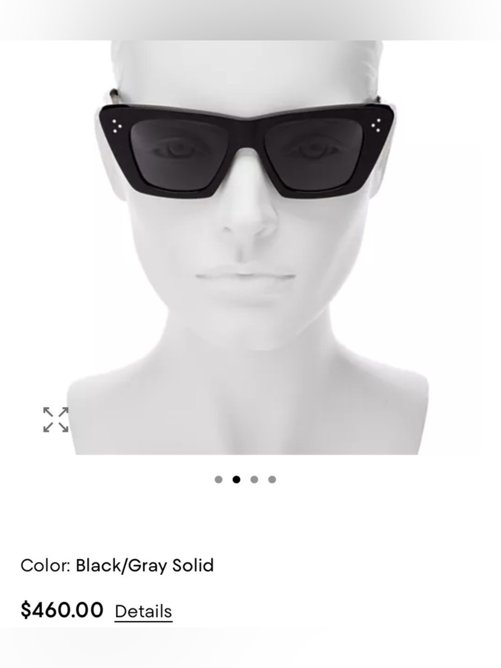 Celine Black Rectangular Acetate Sunglasses with Brown Case - Picture 2 of 10